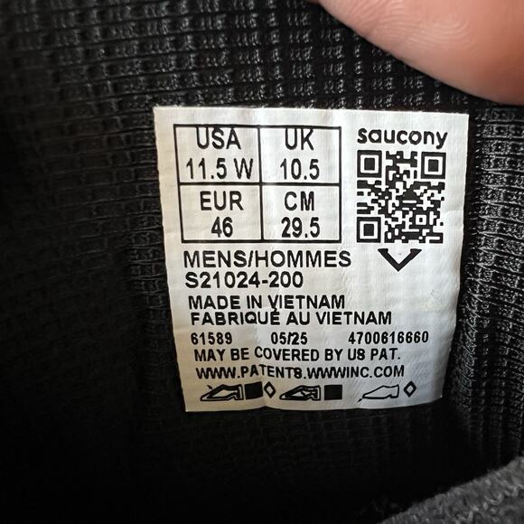 Saucony Triumph 23 Black Road Running Cushion Shoes Sneakers Men's 11.5 Wide - Picture 14 of 16